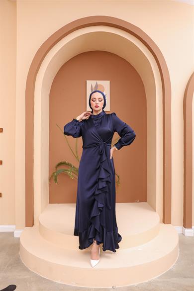 Sermin Evening Dress - Navy Blue