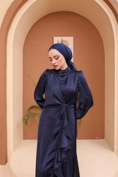 Sermin Evening Dress - Navy Blue