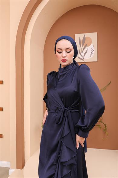 Sermin Evening Dress - Navy Blue