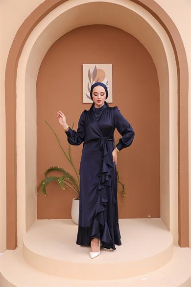 Sermin Evening Dress - Navy Blue