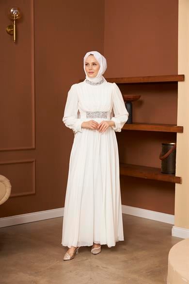 Şeyma Evening Dress - White