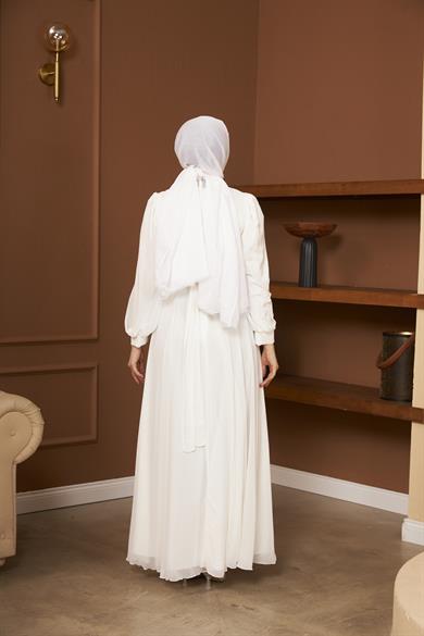 Şeyma Evening Dress - White