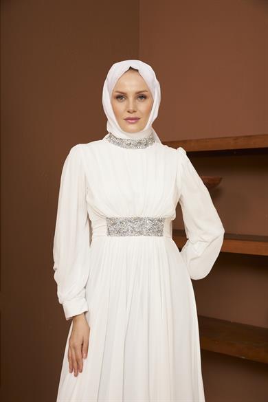 Şeyma Evening Dress - White