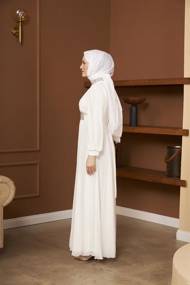 Şeyma Evening Dress - White