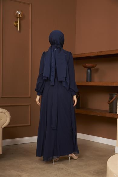 Şeyma Evening Dress - Navy Blue