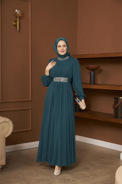 Şeyma Evening Dress - Emerald Green