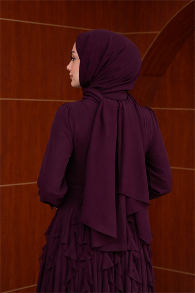Şifon Şal - Mürdüm