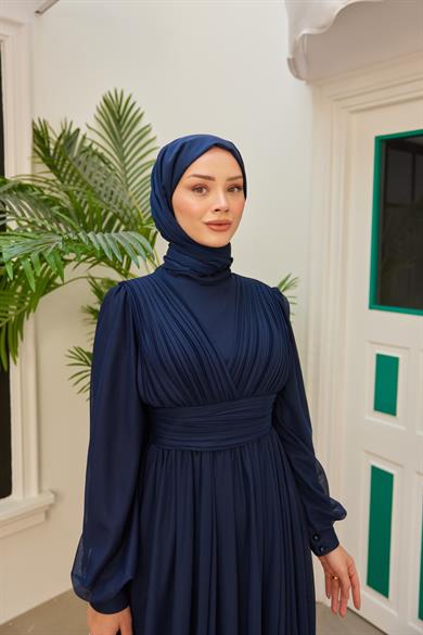 Sinem Pilise Detay Abiye - Lacivert