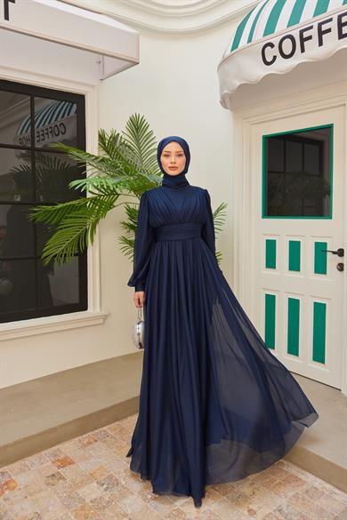 Sinem Pilise Detay Abiye - Lacivert