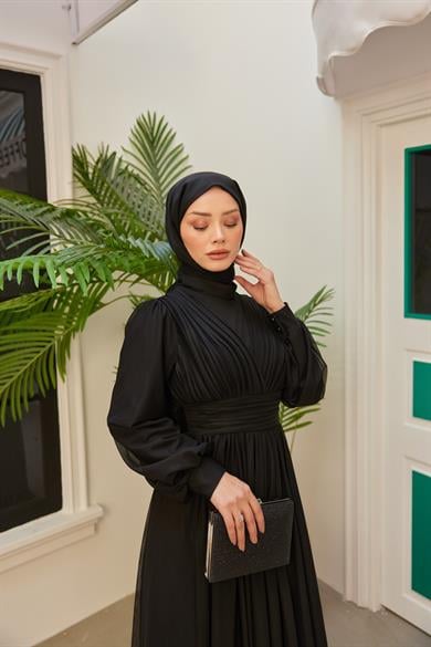 Sinem Pilise Detay Abiye - Siyah