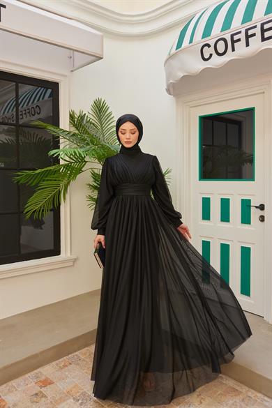 Sinem Pilise Detay Abiye - Siyah