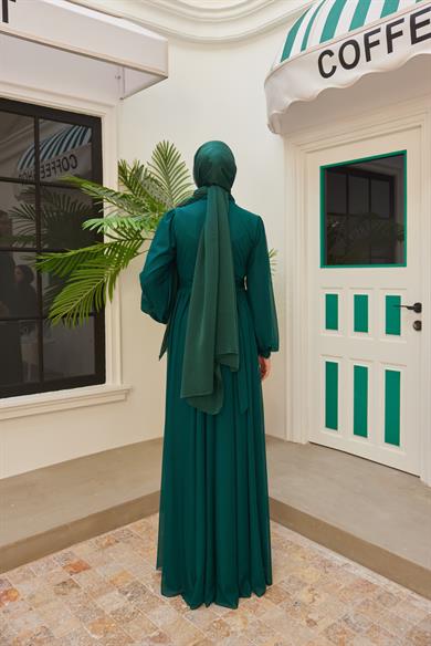 Sinem Pilise Detay Abiye - Zümrüt Yeşil