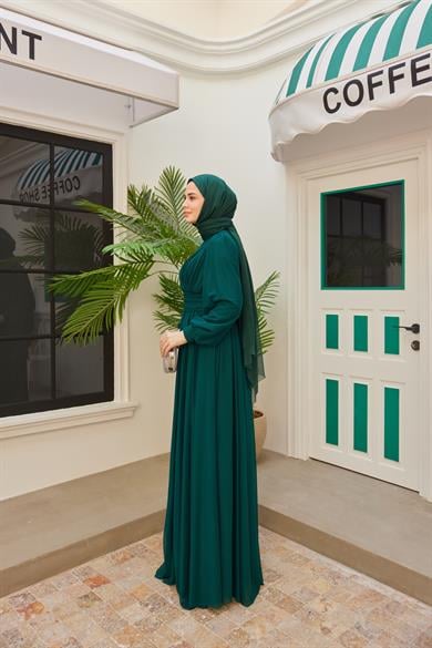 Sinem Pilise Detay Abiye - Zümrüt Yeşil