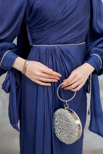 Sinem Taş Detay Abiye - Lacivert