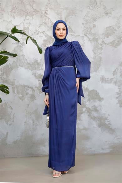 Sinem Taş Detay Abiye - Lacivert