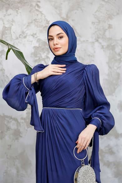 Sinem Taş Detay Abiye - Lacivert