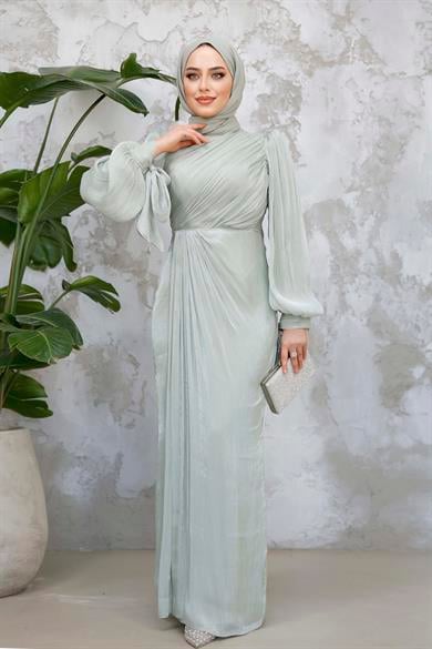 Sinem Taş Detay Abiye - Mint Yeşil