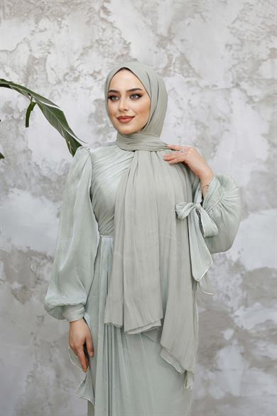 Sinem Taş Detay Abiye - Mint Yeşil