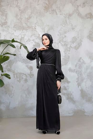 Sinem Taş Detay Abiye - Siyah
