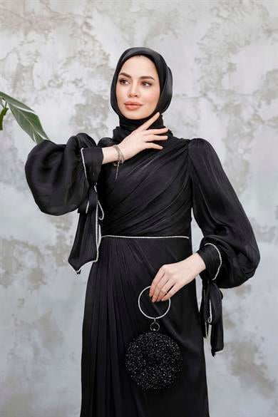 Sinem Taş Detay Abiye - Siyah