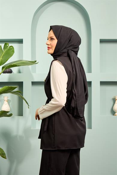 Sinem Vest Set - Black