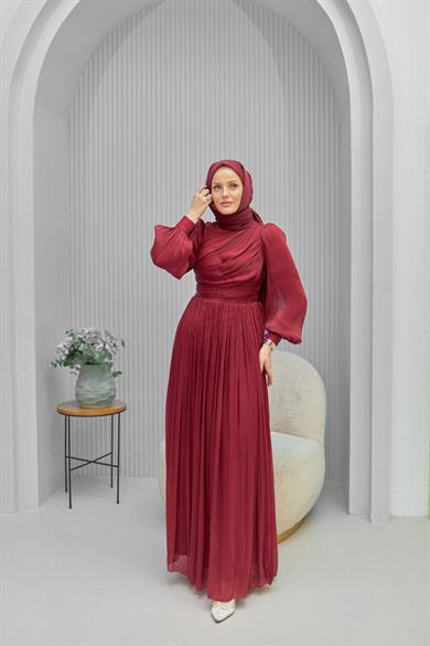 Efil Evening Dress - Claret Red