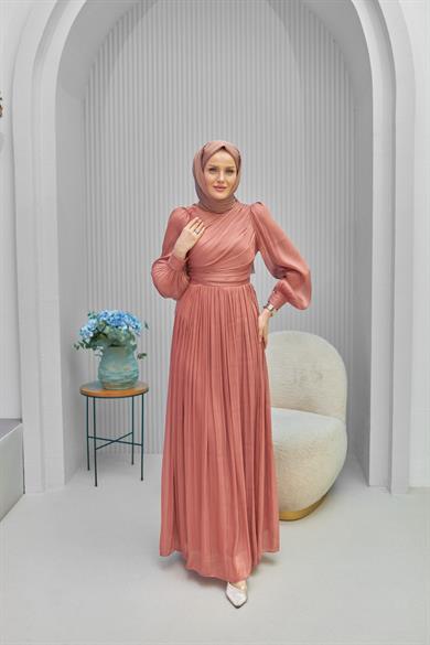 Efil Evening Dress - Salmon