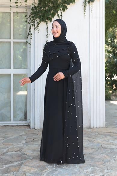 Sümbül Taş İşleme Abiye - Siyah