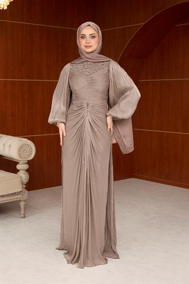 Sümbül Tasarım Abiye - Vizon