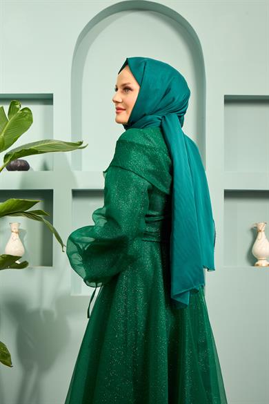 Suna Evening Dress - Emerald Green