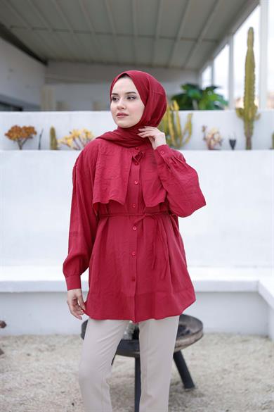 Tasarım Gömlek - Bordo