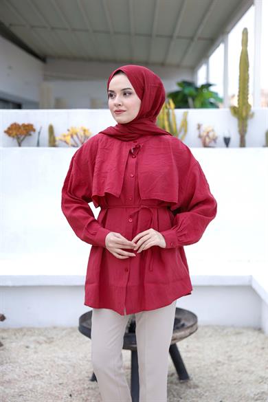 Tasarım Gömlek - Bordo