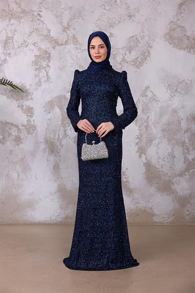 Tasarım Payet Abiye - Lacivert