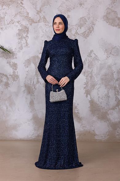 Tasarım Payet Abiye - Lacivert