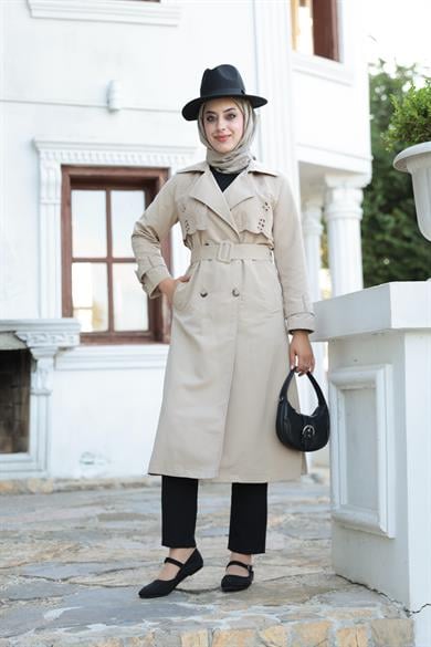 Tasarım Trençkot - Bej