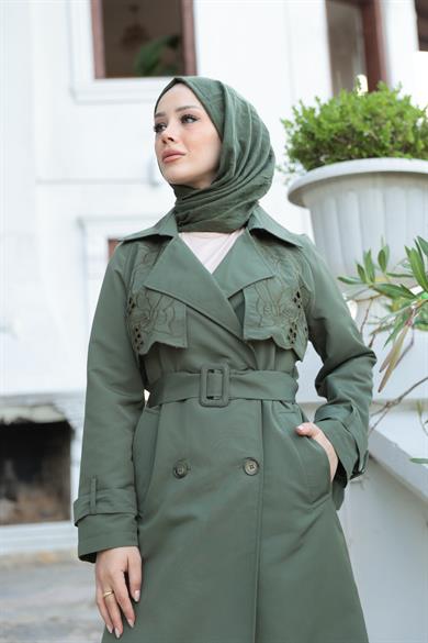 Tasarım Trençkot - Haki