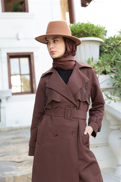 Tasarım Trençkot - Kahverengi