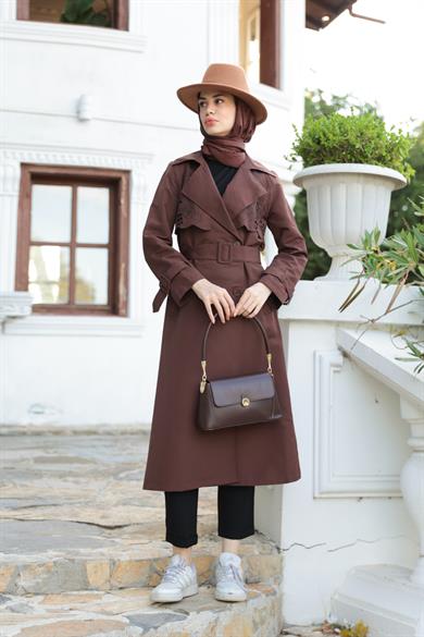 Tasarım Trençkot - Kahverengi