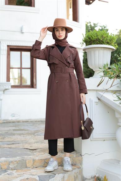 Tasarım Trençkot - Kahverengi