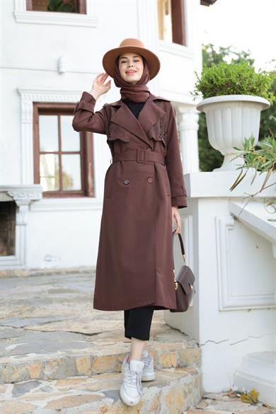 Tasarım Trençkot - Kahverengi