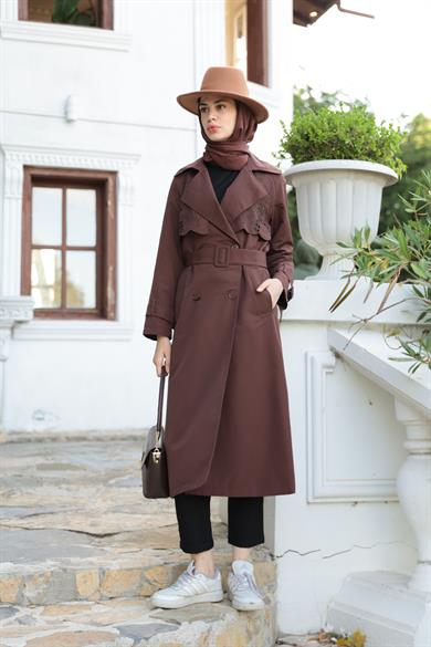 Tasarım Trençkot - Kahverengi