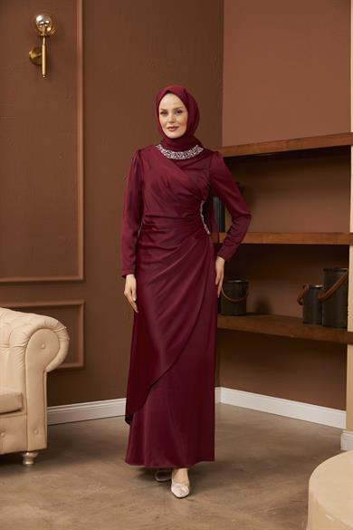 Ümran Evening Dress - Claret Red