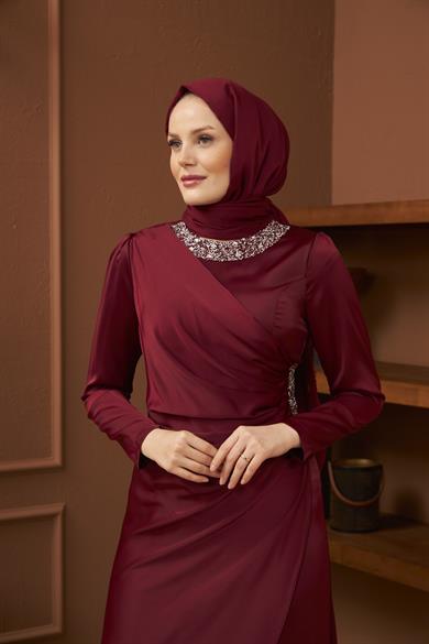 Ümran Evening Dress - Claret Red