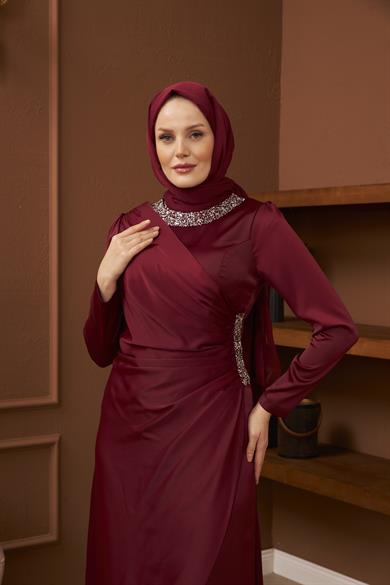 Ümran Evening Dress - Claret Red