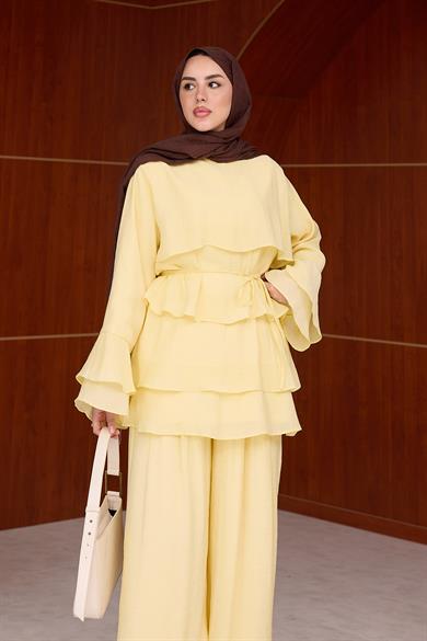 Üst Kat Detay Etekli Takım - Sarı