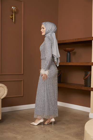 Star Evening Dress - Gray