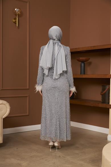 Star Evening Dress - Gray