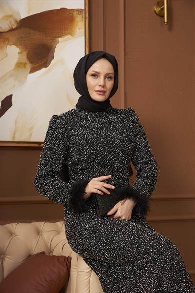 Star Evening Dress - Black