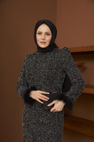 Star Evening Dress - Black