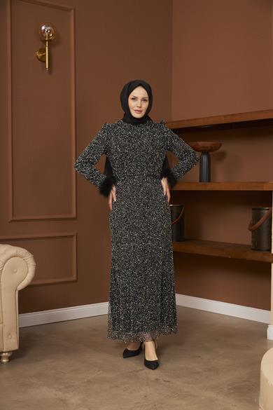 Star Evening Dress - Black
